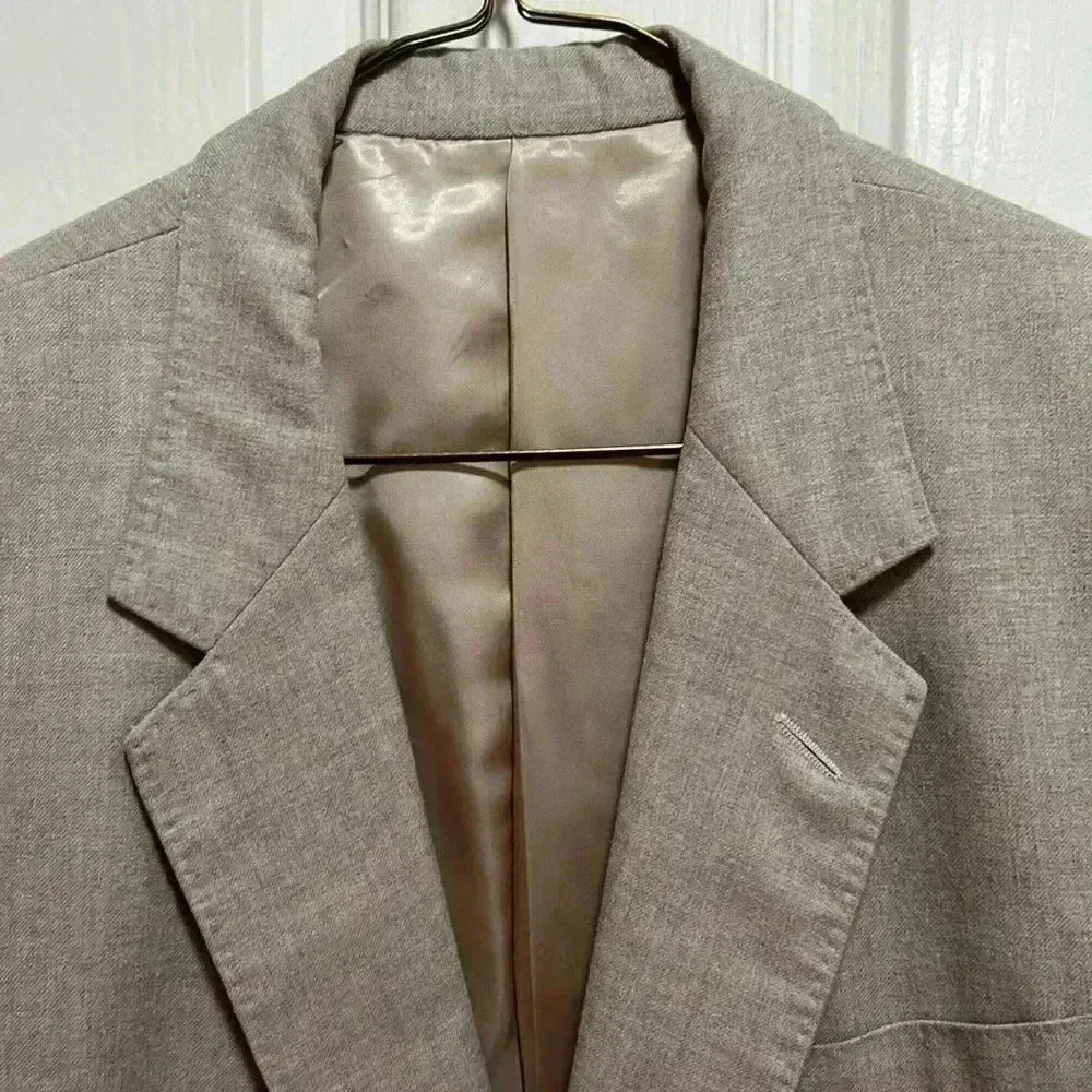 Vintage 80’s 100% Wool 3 Piece Suit Formal Wear Men’s Neutral Color 34x32 42R - Picture 2 of 16